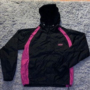 Black and Pink Windbreaker/Rain Jacket